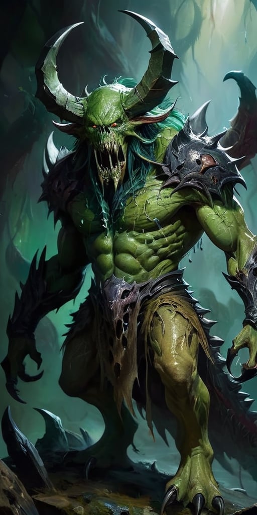 The Blightclaw Devourer A creature with claws that are long and razor-sharp,  its skin is a sickly shade of green and cove...