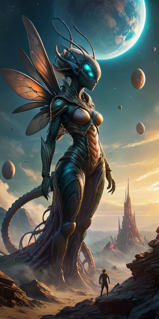 A hive of insectoid aliens that infest entire planets. They build towering nests that stretch into the sky,  and their que...