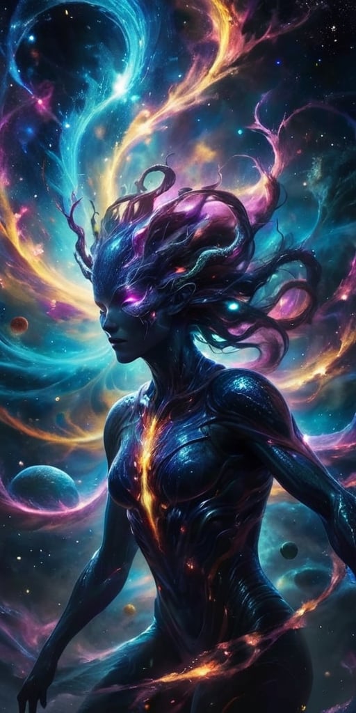 The Astral Devourer Drifting through the astral plane,  where reality is fluid and ever-changing,  floats a creature of pu...
