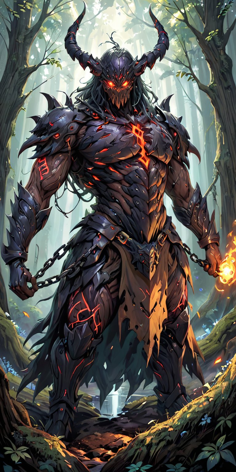The Aberrant Watcher At the edge of a forbidden forest,  where the trees whisper dark secrets and the ground is tainted wi...