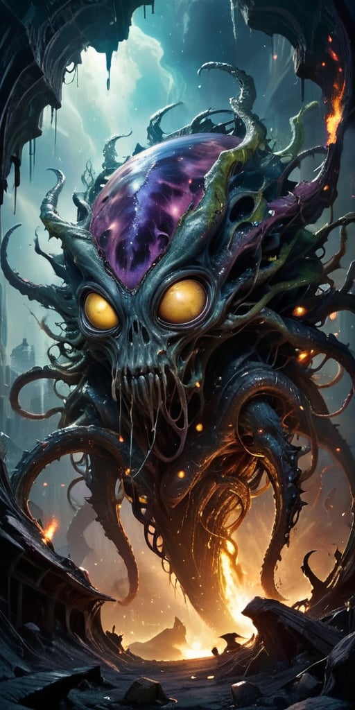 Cosmic Abomination A bloated,  amorphous mass covered in writhing tendrils and eyes. Its surface is a patchwork of alien h...