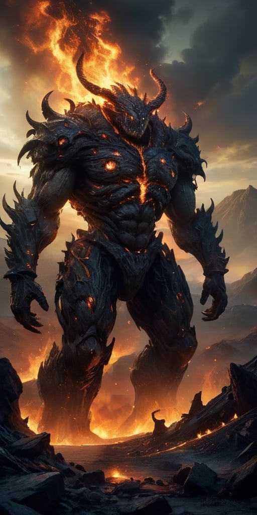The Blighted Colossus At the heart of a cursed wasteland,  where the sky is forever shrouded in darkness and the ground is...