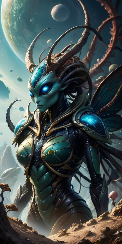 A hive of insectoid aliens that infest entire planets. They build towering nests that stretch into the sky,  and their que...