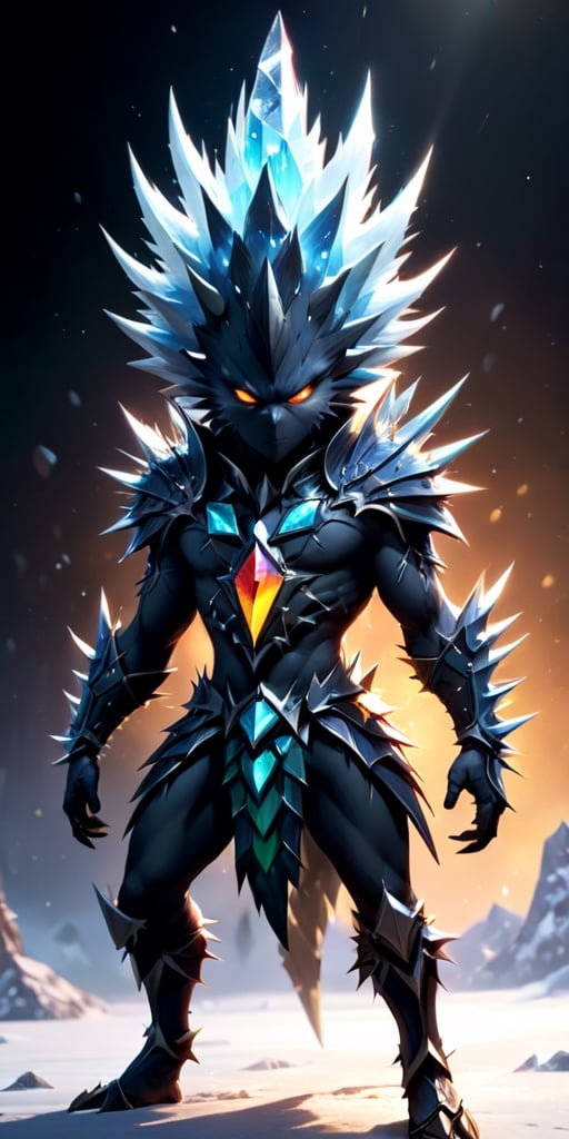 A creature with a body covered in sharp,  spiky protrusions that resemble crystals. It can launch these crystals at high s...