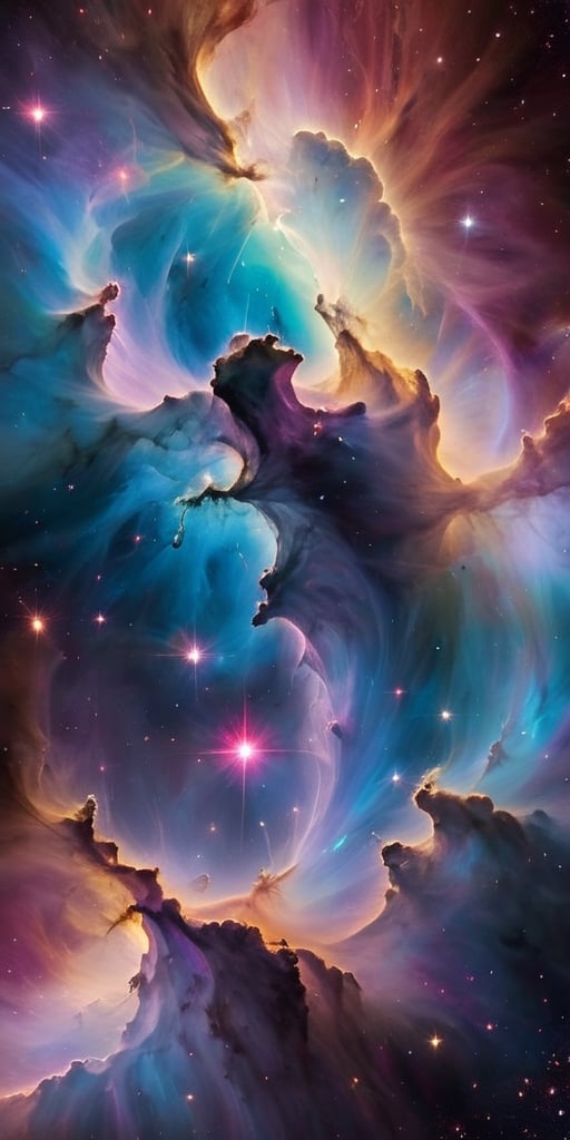 The Nebula Specter Drifting through a vibrant nebula,  a spectral entity materializes. It appears as a wispy,  ethereal fo...