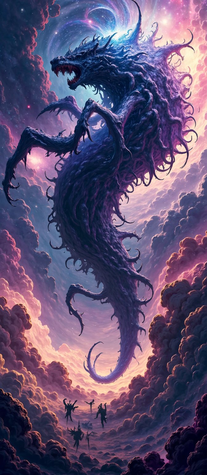 Nebula Leviathan A colossal alien beast with a body made of the swirling gases and dust of a nebula. Its form is constantl...