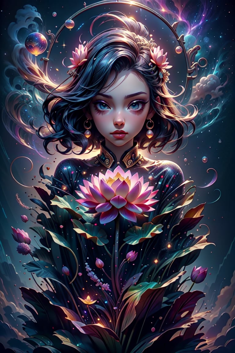 close up angle of (( floating on air)),  ( lotus) ,  detailed focus by Caption Master on Tensor.Art