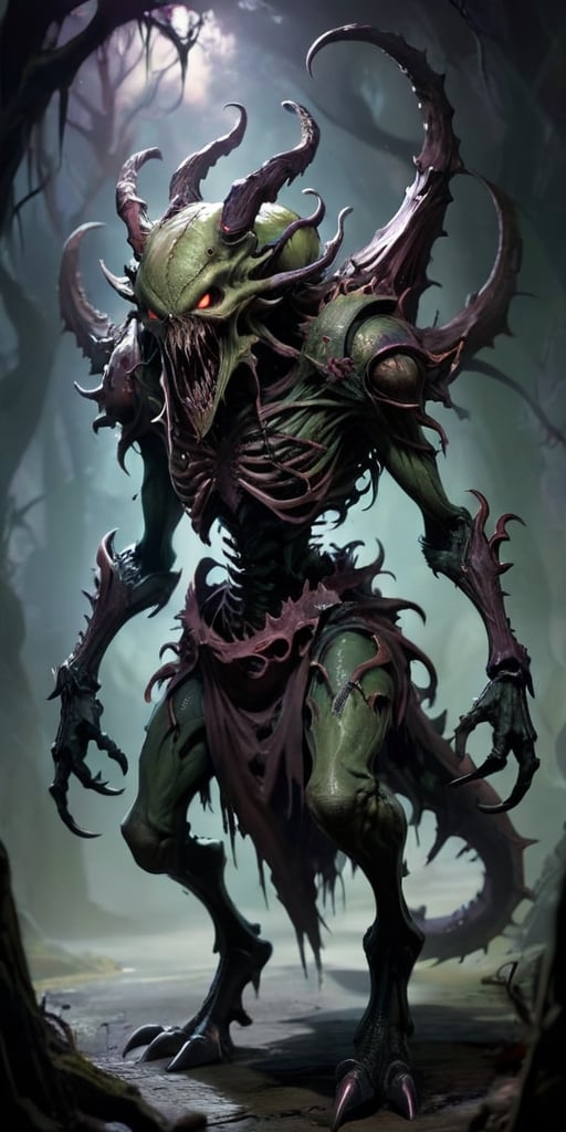 The Blightfiend Aberration A creature with a body that is bloated and distorted,  its flesh is mottled with necrotic wound...