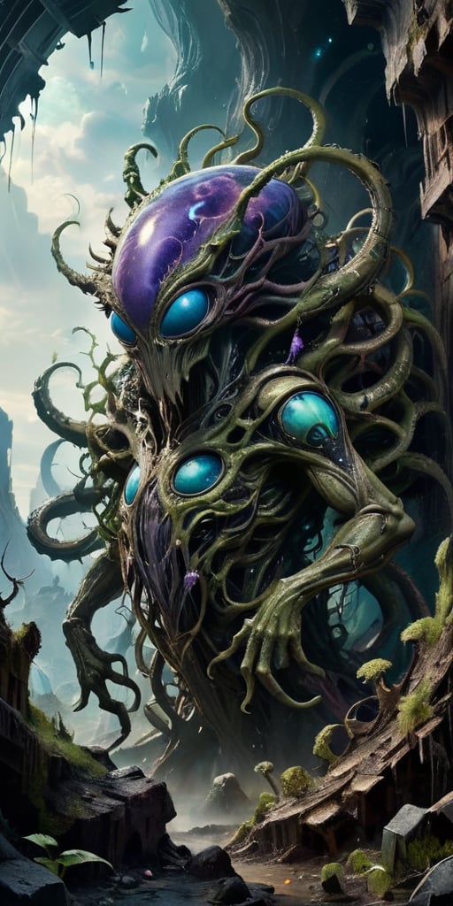 Cosmic Abomination A bloated,  amorphous mass covered in writhing tendrils and eyes. Its surface is a patchwork of alien h...