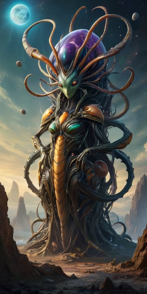 A hive of insectoid aliens that infest entire planets. They build towering nests that stretch into the sky,  and their que...