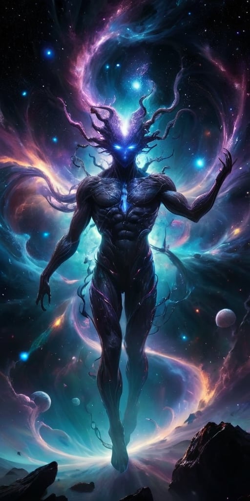 The Astral Devourer Drifting through the astral plane,  where reality is fluid and ever-changing,  floats a creature of pu...