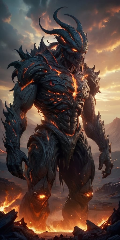 The Blighted Colossus At the heart of a cursed wasteland,  where the sky is forever shrouded in darkness and the ground is...