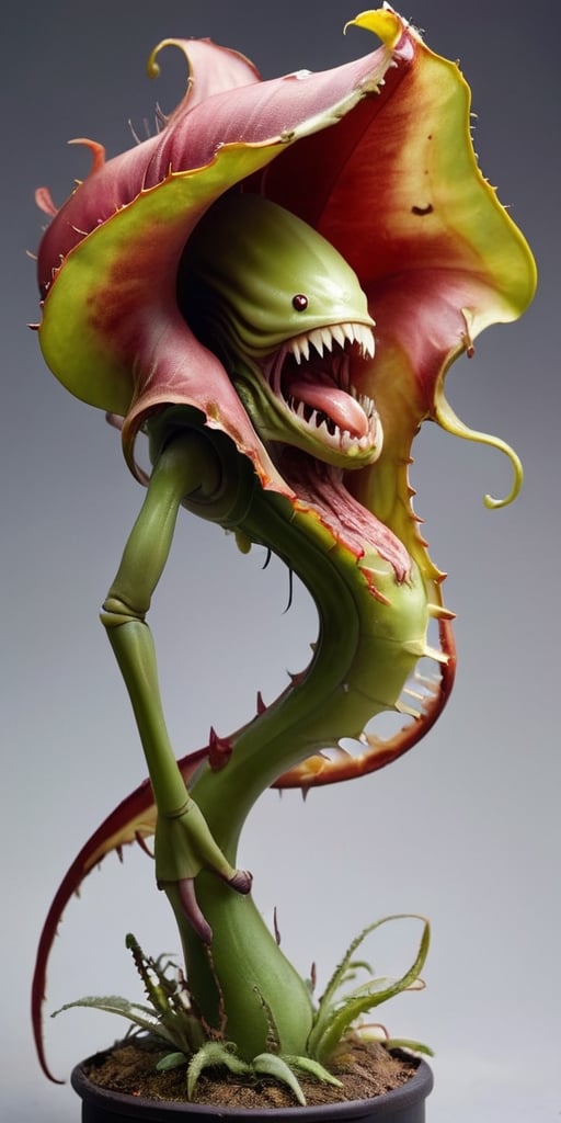 A creature that resembles a massive,  carnivorous plant with razor-sharp teeth and a gaping maw at the center of its petal...