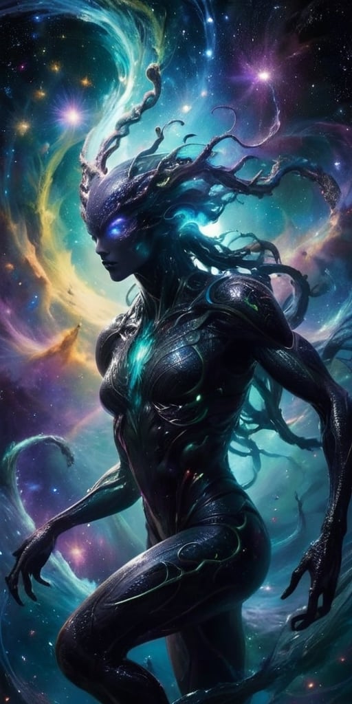 The Astral Devourer Drifting through the astral plane,  where reality is fluid and ever-changing,  floats a creature of pu...