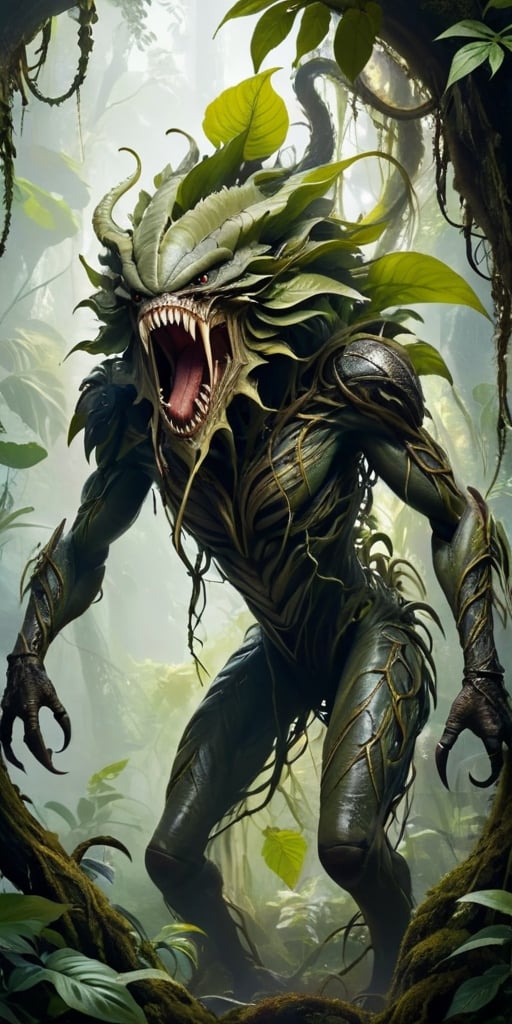 A creature with a body that resembles a giant,  predatory plant. It has long,  sinuous vines that it uses to ensnare its p...