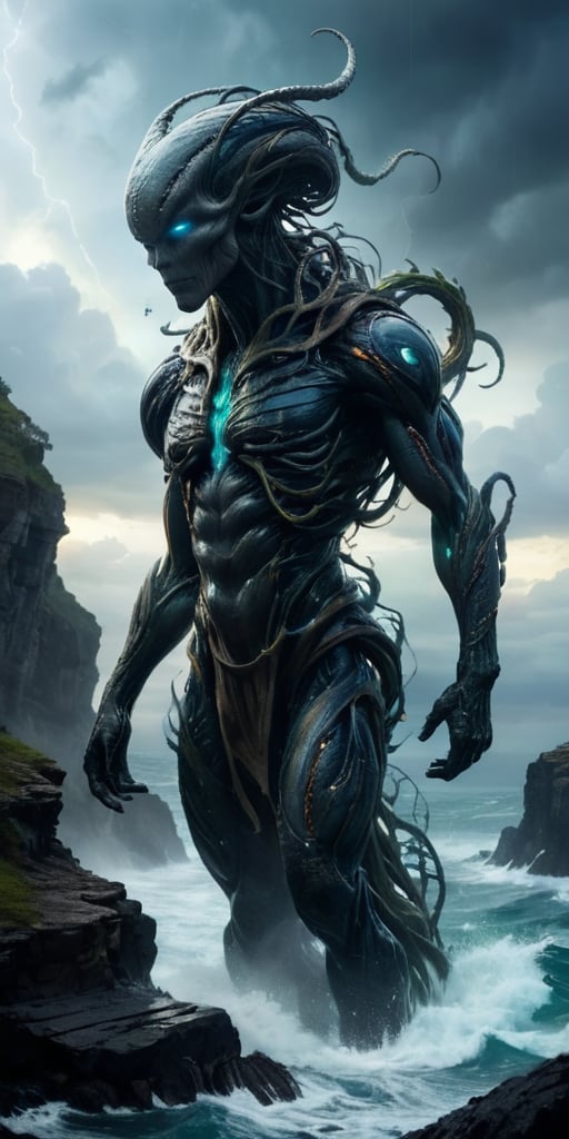 Galactic Aberration A towering entity with a humanoid torso,  but its arms are elongated,  ending in writhing tendrils. It...