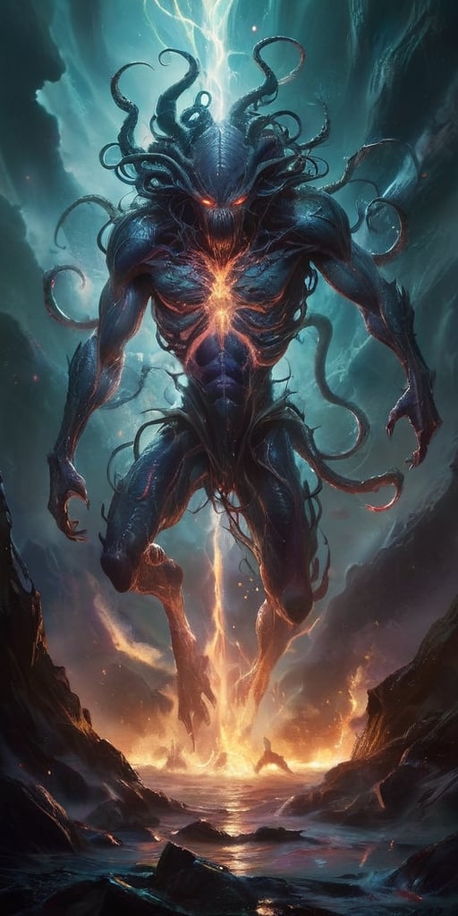 The Rift Abomination At the convergence of ley lines,  where the barriers between worlds are weakest,  stands a being of u...