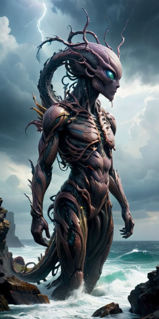 Galactic Aberration A towering entity with a humanoid torso,  but its arms are elongated,  ending in writhing tendrils. It...