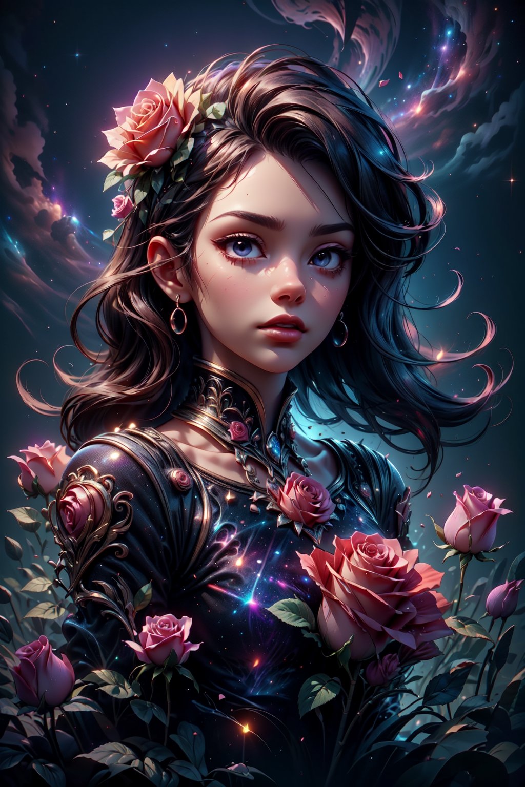 close up angle of (( floating on air)),  ( rose petal) ,  detailed focus by Caption Master on Tensor.Art