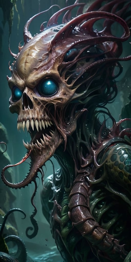 The Abyssal Devourer In the depths of a forgotten abyss,  a monstrous entity lurks. It possesses a serpentine body that un...