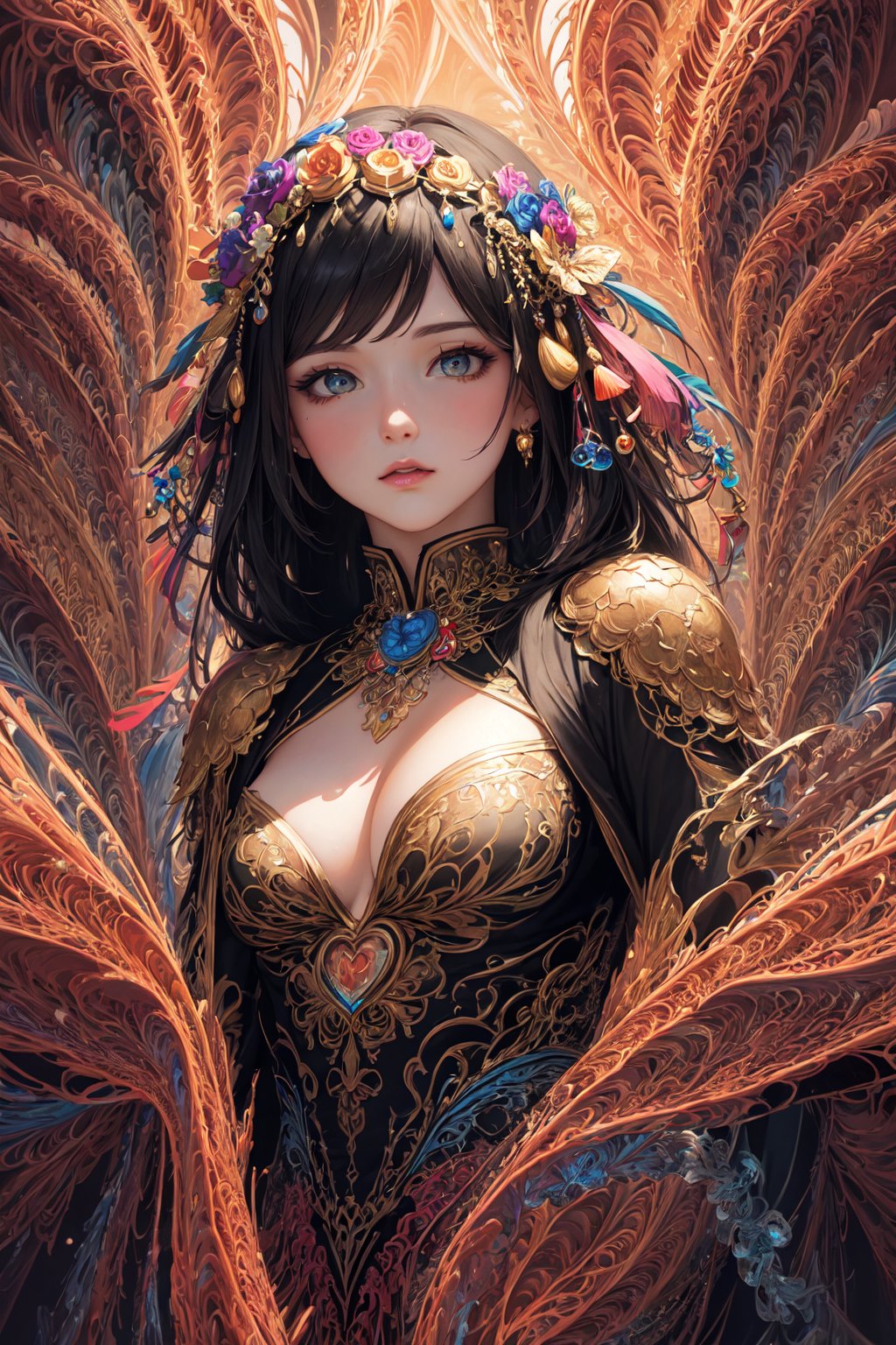 (masterpiece, top quality, best quality, official art, beautiful and aesthetic:1.2), (1girl), extreme detailed,(fractal art:1.3),colorful,highest detailed