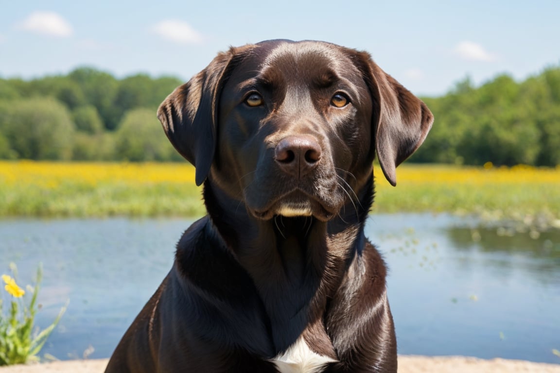 labrador retriever on a beautiful summer day