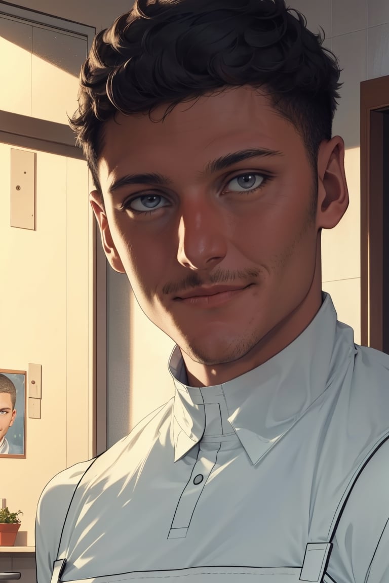 Photo of man ,  smirk,  apron by DoctorStasis on Tensor.Art