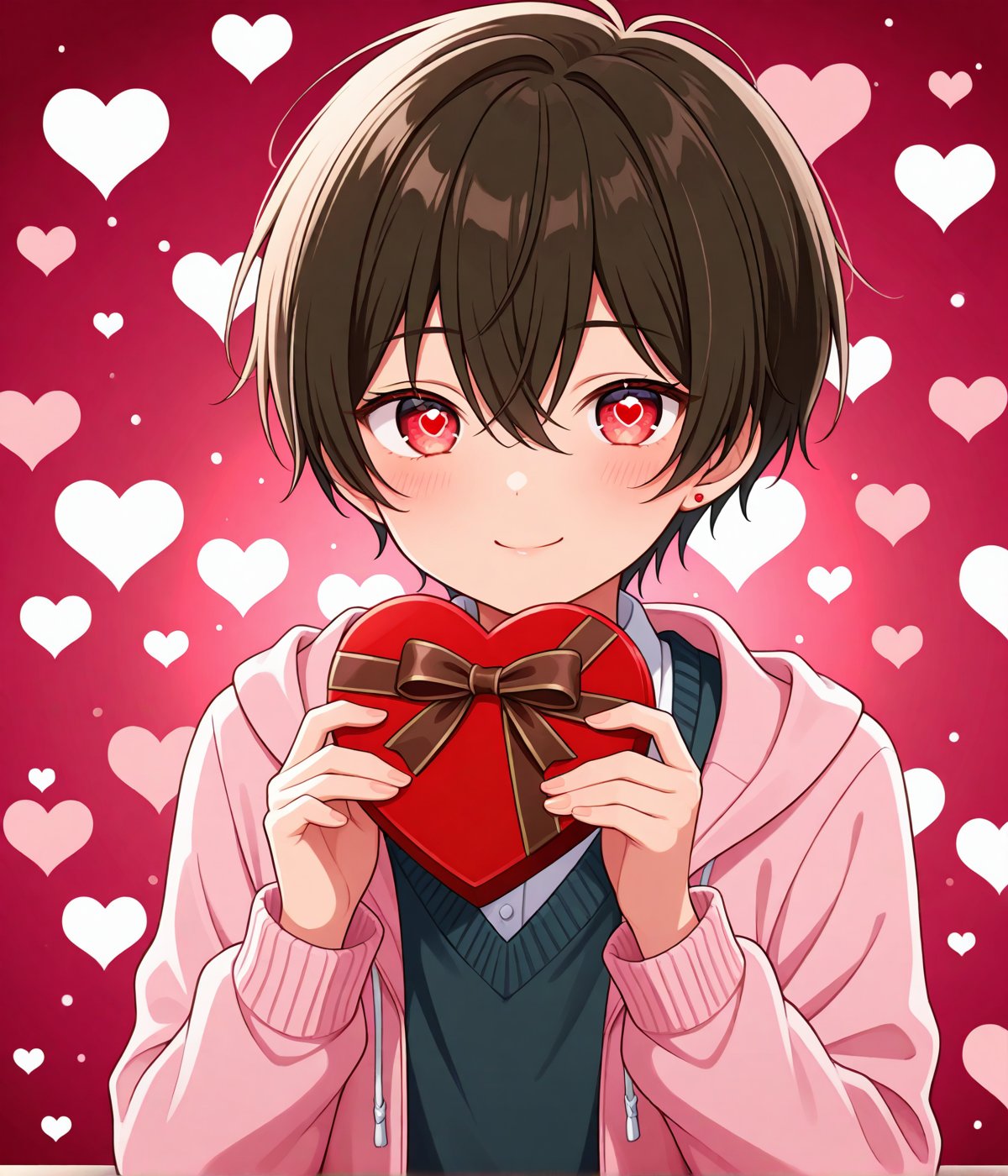 valentine,  heart bokeh,  1boy by Kybalico on Tensor.Art