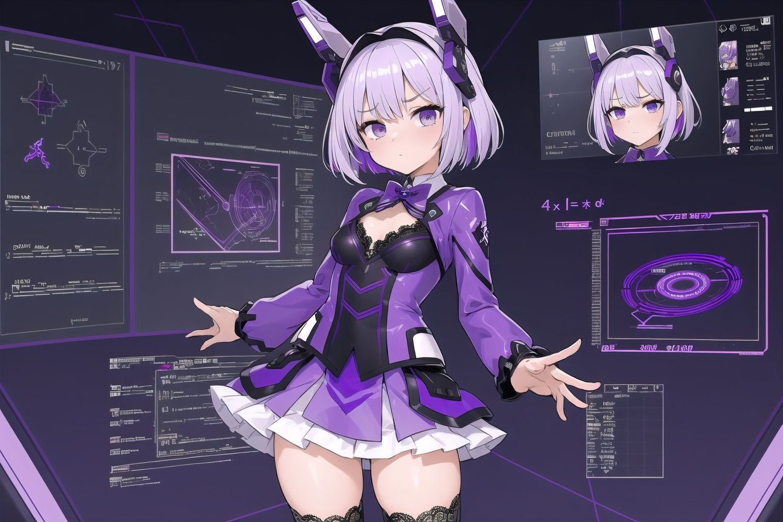 (masterpiece),  1girl,  silver hair color by Kybalico on Tensor.Art