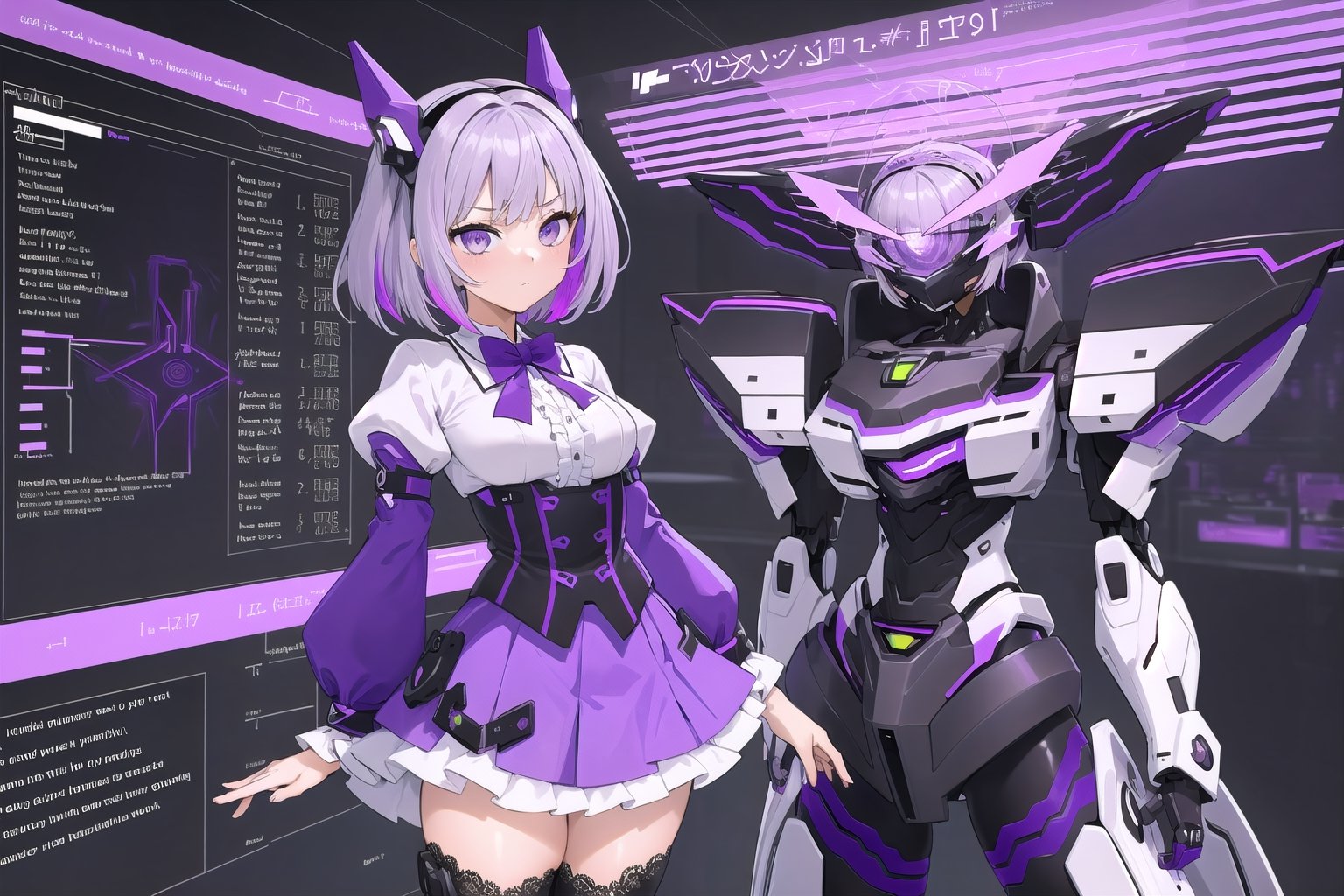 (masterpiece),  1girl,  silver hair color by Kybalico on Tensor.Art