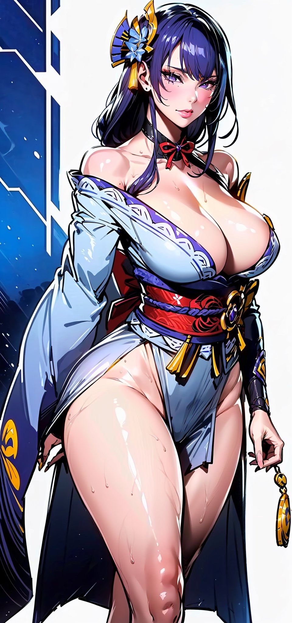 (((masterpiece, best quality:1.1))), highres, Manga, (ultra-detailed), (((1girl))), (((solo:1.5))), (upright), curvy, beautiful legs, big breasts, perfect body, beautiful woman, (beautiful detailed face:1.2), beautiful detailed eyes, ((intricate detailed)), (perfect detailed breasts), perfect hands, detailed fingers, raidenshogundef