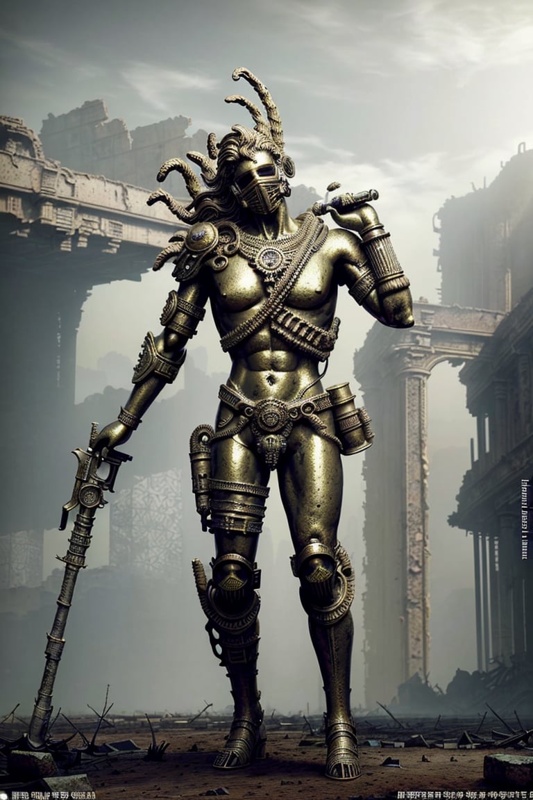 masterpiece, best quality, superior quality, intricate details, beautiful, aesthetic: 1.2 high quality, 8k, ruins, ((metal apollo statue,))
Ultra details, delicate and beautiful, real shadow. Diesel punk dystopian post apocalyptic world
landscape, post apocalyptic world, wasteland, game concept, concept art, jungle, city, dark art, destruction, details, cinematography