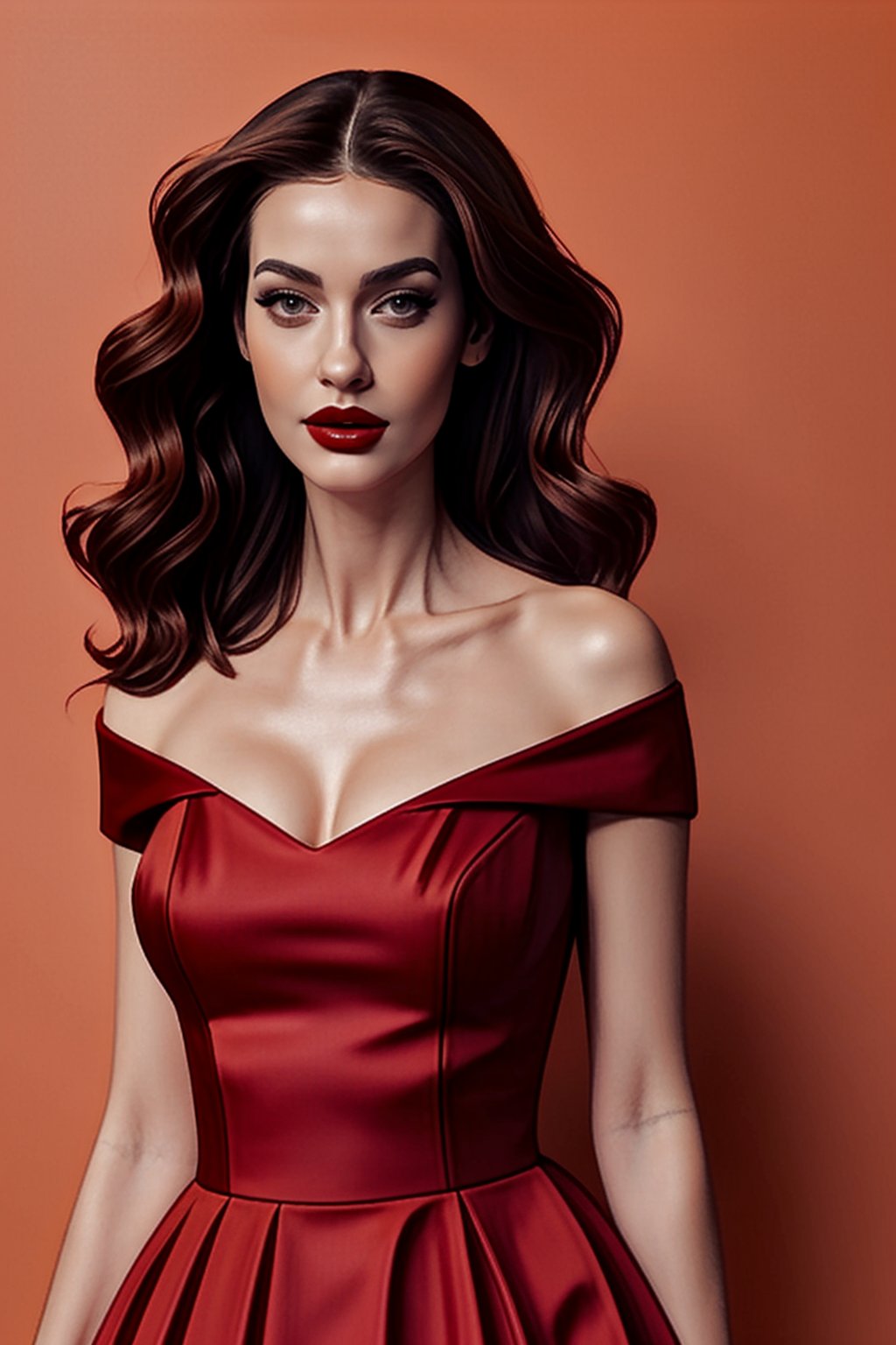 a painting of a woman in a red dress, fully clothed. painting of sexy, sexy red dress, digital art of an elegant, red dress, sultry digital painting, in a red dress, in style of digital illustration, girl wears a red dress, elegant digital painting, cartoon digital painting, wearing red dress, Ptcard,,<lora:659111690174031528:1.0>