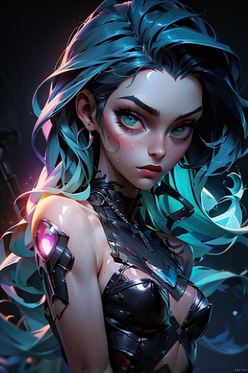 Fast 2D Illustration Style,  (((Upper-Body Portrait))),  A very Stylized Cyberpunk depiction of The Grim Reaper by solkoly...