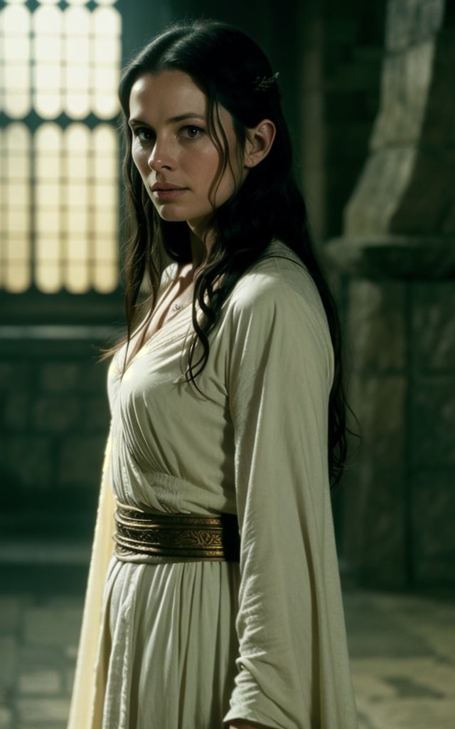 photo of arwen undomiel from Lord of the Rings,  film grain,  dramatic cinematic lut by The*cats-lover on Tensor.Art