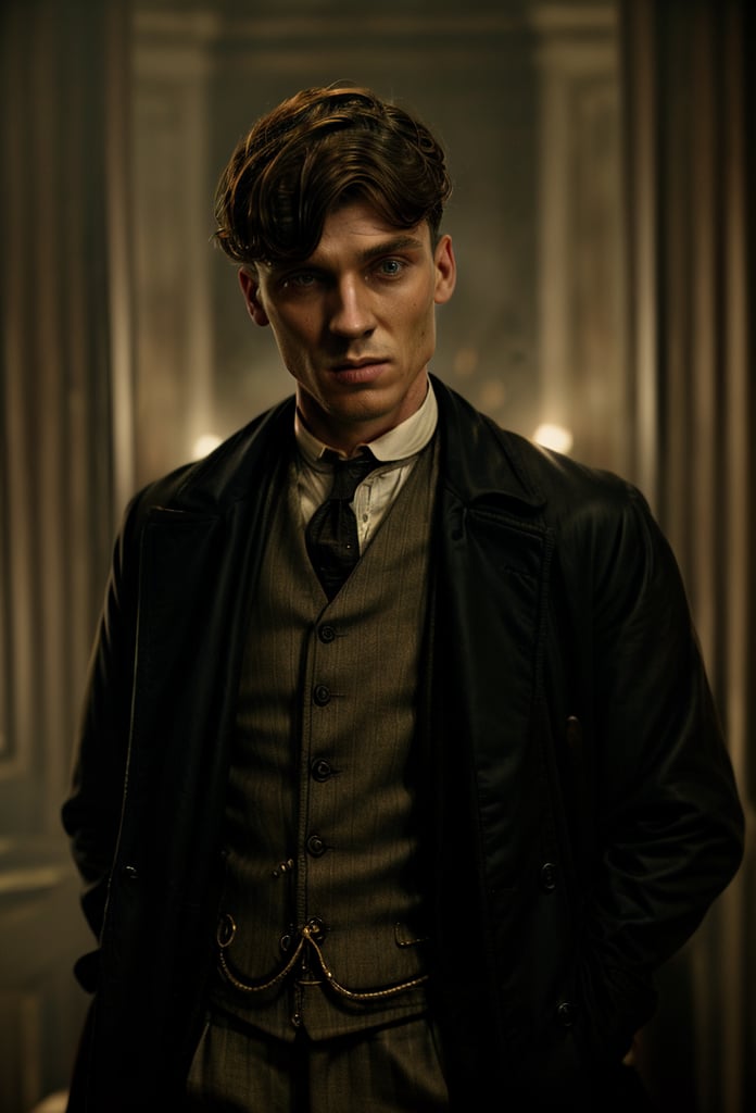 color photo of Thomas Shelby,  the charismatic and ruthless leader of the Peaky Blinders by The*cats-lover on Tensor.Art