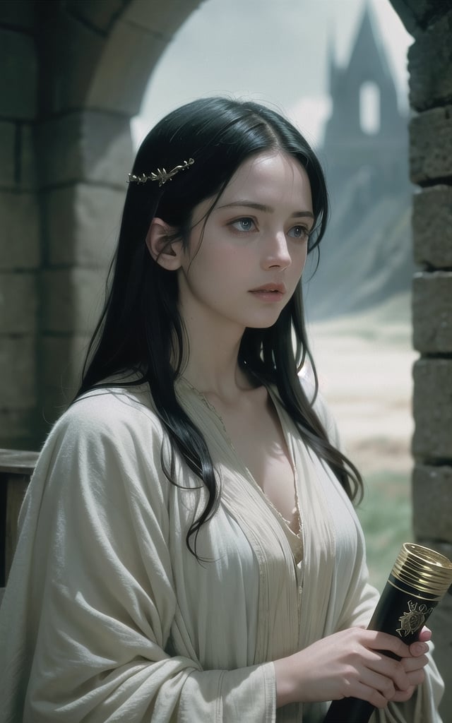 photo of arwen undomiel from Lord of the Rings,  film grain,  dramatic cinematic lut by The*cats-lover on Tensor.Art