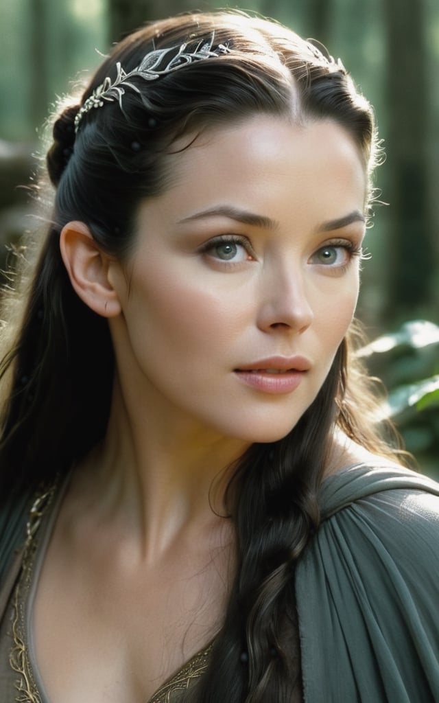 photo of arwen undomiel from Lord of the Rings,  film grain,  dramatic cinematic lut by The*cats-lover on Tensor.Art