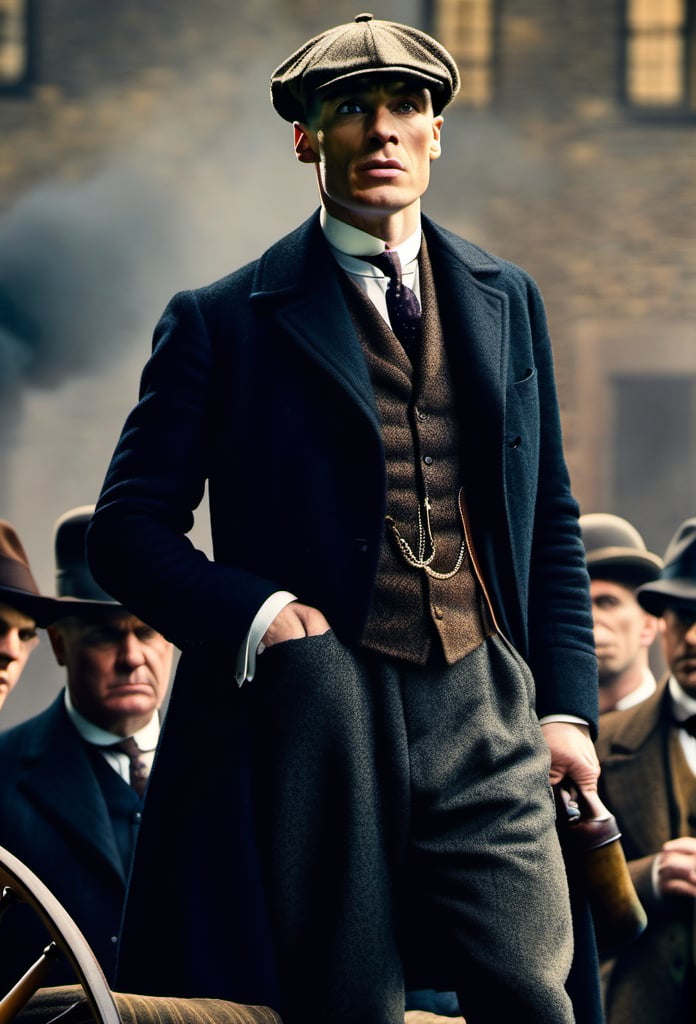 color photo of Thomas Shelby,  the charismatic and ruthless leader of the Peaky Blinders by The*cats-lover on Tensor.Art