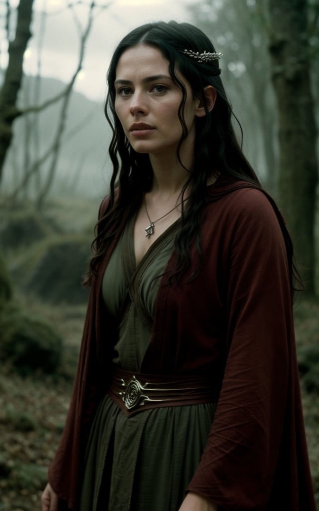 photo of arwen undomiel from Lord of the Rings,  film grain,  dramatic cinematic lut by The*cats-lover on Tensor.Art