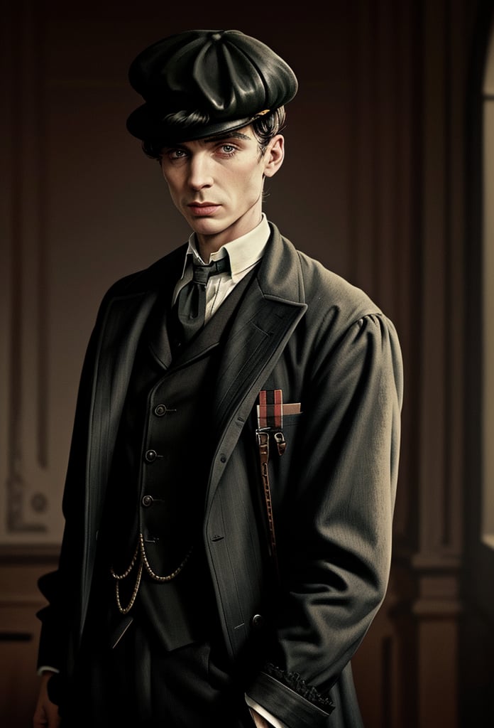 color photo of Thomas Shelby,  the charismatic and ruthless leader of the Peaky Blinders by The*cats-lover on Tensor.Art