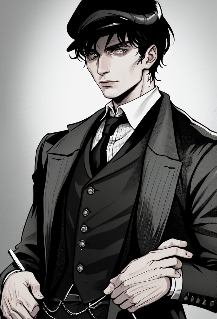 color photo of Thomas Shelby,  the charismatic and ruthless leader of the Peaky Blinders by The*cats-lover on Tensor.Art