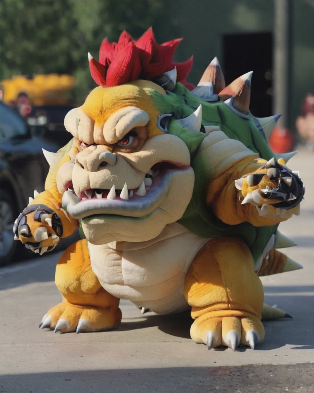 photo portrait of Bowser in real life, real