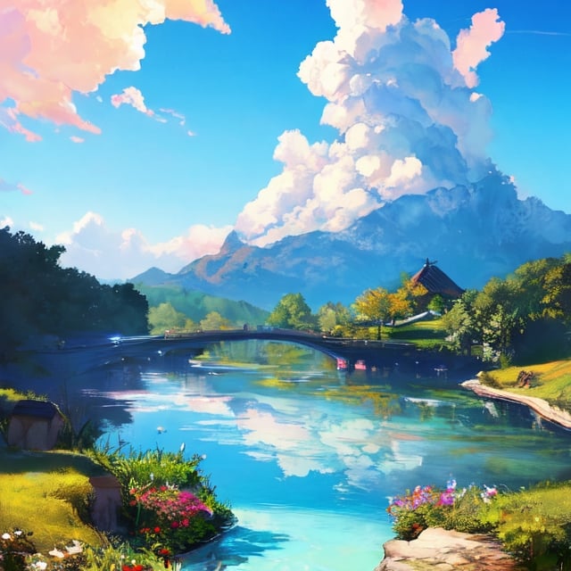 (magical pretty sky blue stream overlay scene), (sky), (clouds), soft lighting, clean background, beautiful sky scenery, masterpiece, high quality, beautiful graphics, high detail,painted by Thomas Kincaid, artstation, sharp focus, inspiring 8k wallpaper,