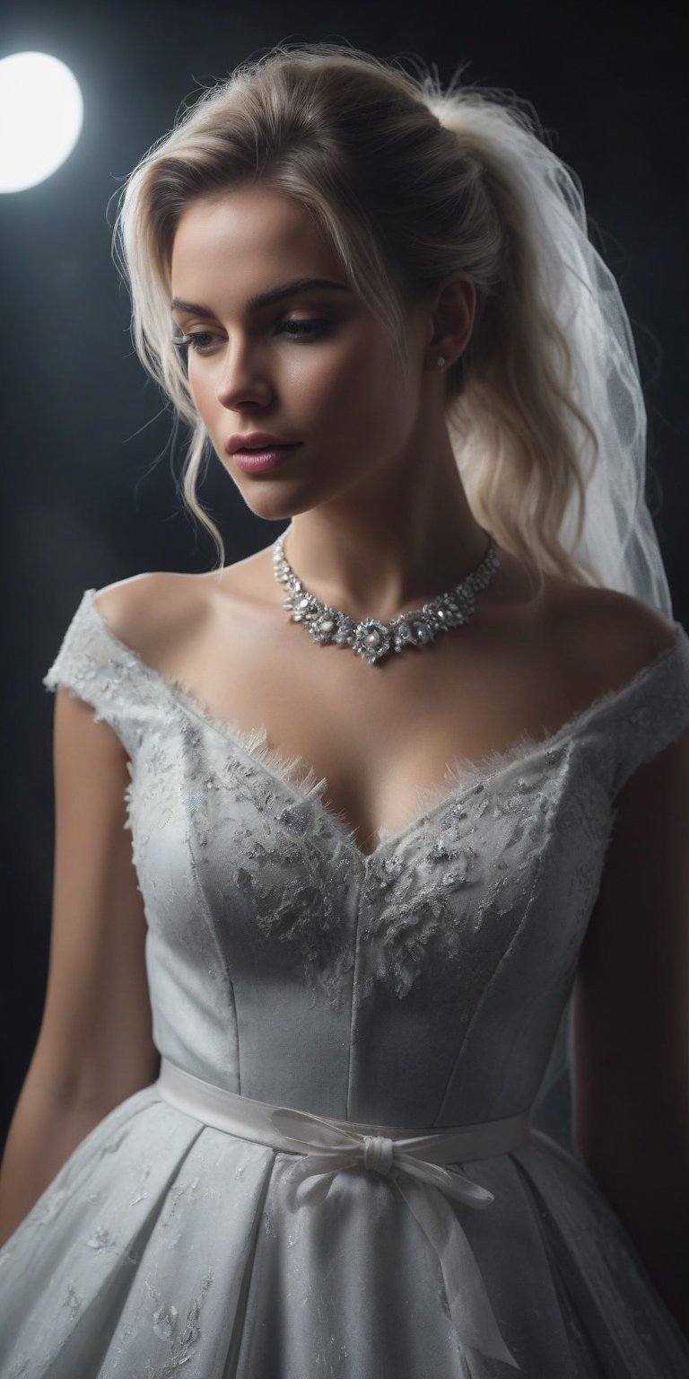 Ghost bride,  black tears,  tattered bridal gown by Darkin on Tensor.Art