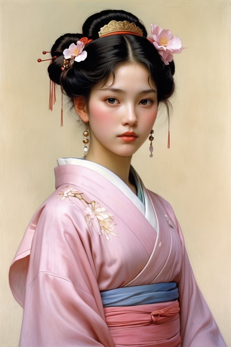 European-Chinese teen girl as a Maiko ~ Paul Peel ~ John Singer Sargent ~ Alexandre-Jacques Chantron ~ John William Godward ~ John William Waterhouse ~ Han-Wu Shen ~ Ishitaka Amano ~ Chakrapan Posayakrit ~ Kim Jung Gi ~ Kei Mieno ~ Ikushima Hiroshi ~ WLOP ~ William-Adolphe Bouguereau ~ Alphonse Mucha ~Luis Royo ~ Jock Sturges photography ~ Range Murata ~ David Hamilltonn photography ~ Stylish Woman Pop Art Illustration isolated on a transparent background, European-Japanese teen, luxurious japanese pink attire