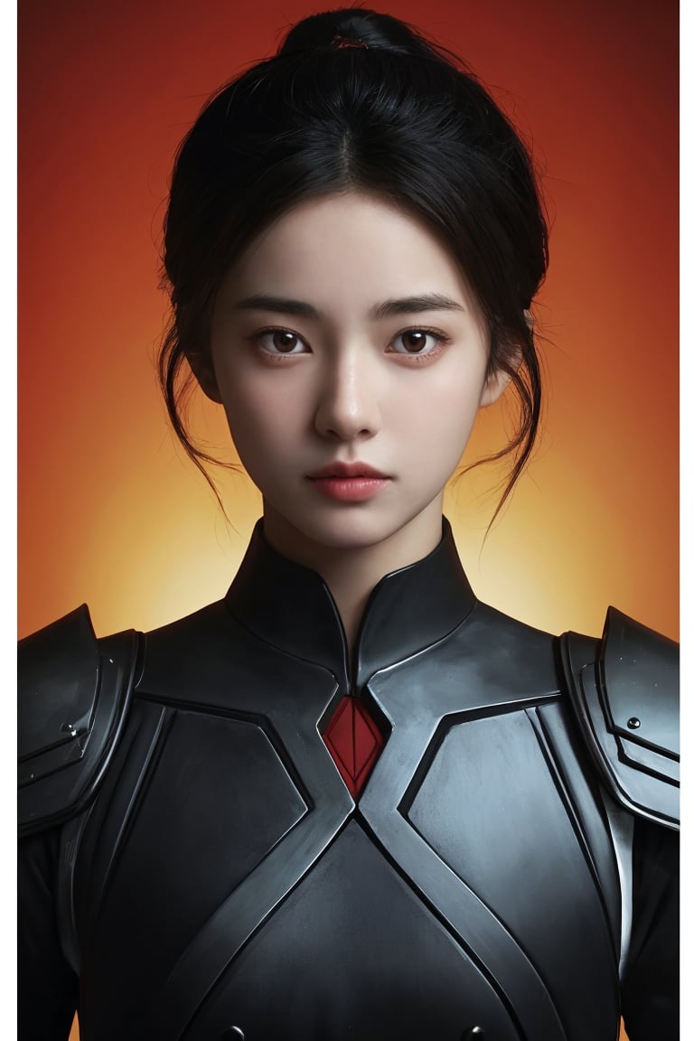 physically-based rendering, portrait, ultra-fine painting, extreme detail description, Akira Kurosawa's movie-style poster features a full-body shot of a 18-year-old European-Japanese girl, embodying the Shinobi of Japan's Warring States Period, An enigmatic female kunoichi, clad in ninja armor , This striking depiction, seemingly bursting with unspoken power, illustrates a fierce and formidable female warrior in the midst of battle. The image, likely a detailed painting, showcases the intensity of the female ninja's gaze and the intricate craftsmanship of his armor. Each intricately depicted detail mesmerizes the viewer, immersing them in the extraordinary skill and artistry captured in this remarkable 