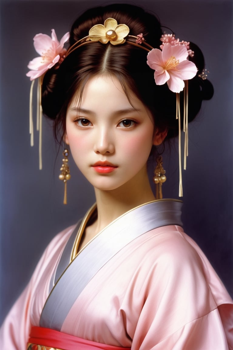 European-Chinese teen girl as a Maiko ~ Paul Peel ~ John Singer Sargent ~ Alexandre-Jacques Chantron ~ John William Godward ~ John William Waterhouse ~ Han-Wu Shen ~ Ishitaka Amano ~ Chakrapan Posayakrit ~ Kim Jung Gi ~ Kei Mieno ~ Ikushima Hiroshi ~ WLOP ~ William-Adolphe Bouguereau ~ Alphonse Mucha ~Luis Royo ~ Jock Sturges photography ~ Range Murata ~ David Hamilltonn photography ~ Stylish Woman Pop Art Illustration isolated on a transparent background, European-Japanese teen, luxurious japanese pink attire