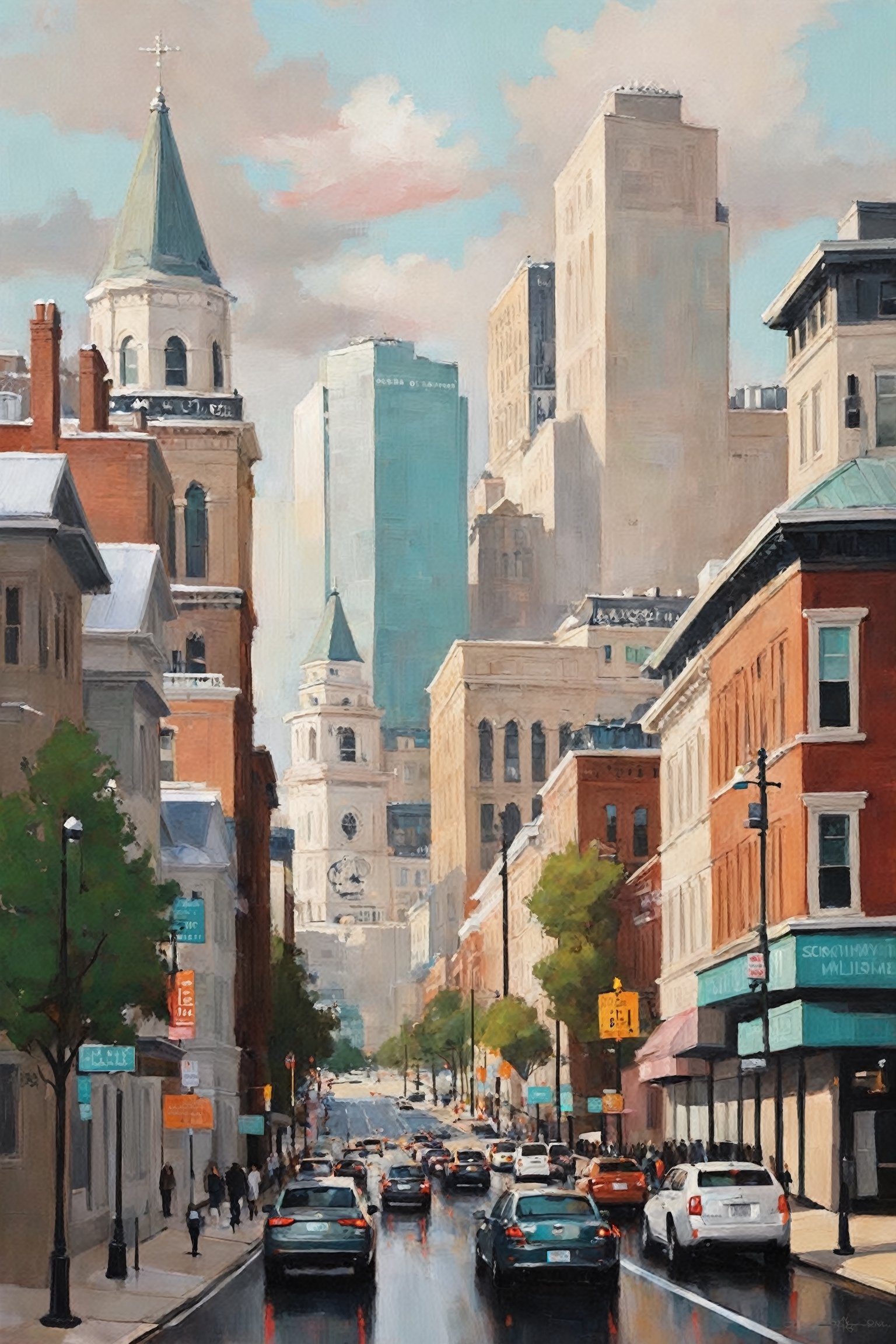 in style of Carrie Schmitt,  city landscape by Parodas77 on Tensor.Art