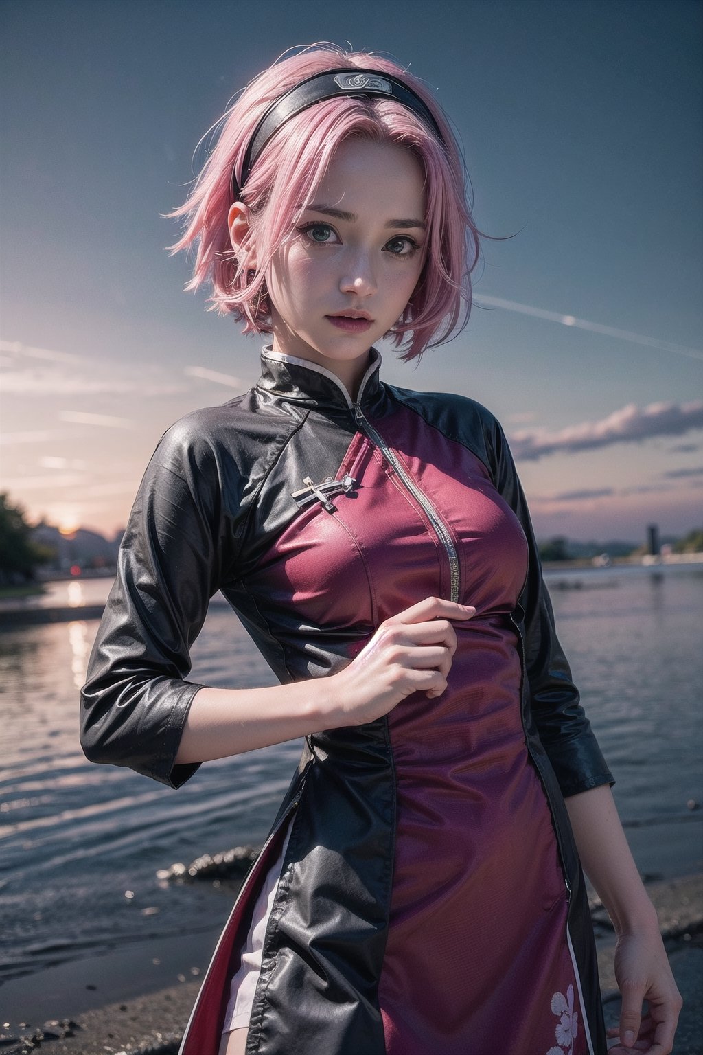 sakura haruno,  character from the Naruto anime,  pink hair by Azwar Black Mask on Tensor.Art